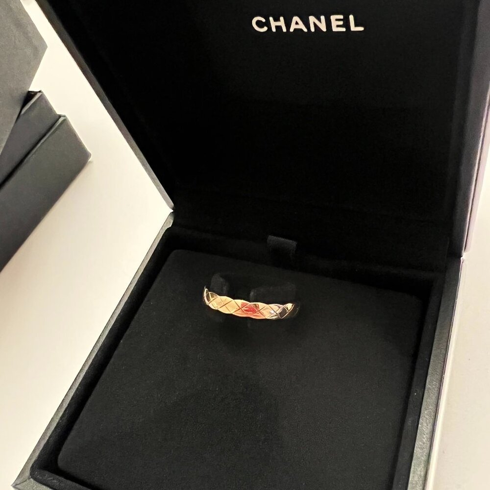 Chanel Coco Crush Ring Mini Beige Gold Size 55